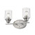 Two Light Silver Wall Light with Clear Glass Shade - 808230013995