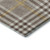 3' X 5' Brown Ivory And Gold Plaid Washable Area Rug With UV Protection