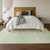 10' X 14' Mint Green And Ivory Striped Washable Area Rug With UV Protection