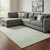 10' X 14' Mint Green And Ivory Striped Washable Area Rug With UV Protection