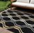 10' X 14' Black Beige And Gray Geometric Washable Indoor Outdoor Area Rug