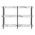 47" White and Black Wood and Metal Faux Marble Console Table With Three Shelves