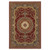 8' X 11' Black Red And Tan Medallion Area Rug With Fringe