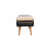 35" Black and Brown Genuine Leather and Solid Wood Upholstered Bench