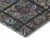 8' Black Purple And Teal Medallion Washable Round Rug With UV Protection
