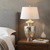 31" Silver Novelty Table Lamp With Drum Shade