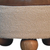 18" Cream and Brown Boucle Round Footstool