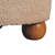 18" Cream and Brown Boucle Round Footstool