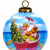 Rowing Santa Express Hand Painted Mouth Blown Glass Ornament - 606114637875