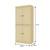 72" Yellow Solid Wood Adjustable Six Tier Library Bookcase with Four Doors