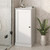 17" White Solid Wood Free Standing Single Door Linen Cabinet