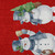 9' X 12' Red Denim Blue And Ivory Snowmen Washable Indoor Outdoor Area Rug