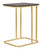 22" Gold And Black Genuine Marble Look Rectangular End Table