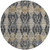 8' Black And Gray Round Floral Medallion Washable Indoor Outdoor Area Rug