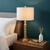 29" Antiqued Gold Table Lamp With Drum Shade