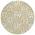 8' Gold And Ivory Round Floral Washable Indoor Outdoor Area Rug