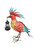 17" Red Blue And Yellow Metal LED lights Birds Garden Accents Accessories