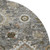8' Pewter Copper And Beige Oriental Washable Round Rug With UV Protection