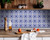 4" X 4" Blue And White Mosaic Peel And Stick Removable Tiles