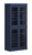 72" Navy Blue Solid Wood Adjustable Six Tier Library Bookcase with Four Doors