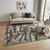 5' X 7' Gray And White Abstract Washable Area Rug With UV Protection