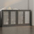 64" Gray Solid Wood Sideboard With Four Glass Doors