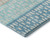9' X 12' Teal Beige And Ivory Geometric Washable Area Rug With UV Protection