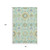 8' X 10' Mint Green Blue And Beige Floral Washable Area Rug With UV Protection