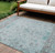 9' X 12' Teal Blue Gray And Silver Tribal Washable Indoor Outdoor Area Rug