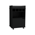 22" Black Wood Rolling Bar Cart With Wine Storage