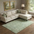 10' X 14' Artichoke Green And Ivory Oriental Washable Area Rug With UV Protection