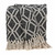 Grey and Beige Handloom Geometric Woven Throw Blanket - 606114636571