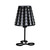 16" Black Bedside Table Lamp With Black And White Polka Dots Empire Shade