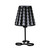 16" Black Bedside Table Lamp With Black And White Polka Dots Empire Shade