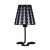 16" Black Bedside Table Lamp With Black And White Polka Dots Empire Shade