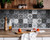 5" X 5" Black White and Gray Mosaic Peel and Stick Tiles