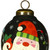 Santa in Holiday Lights Hand Painted Mouth Blown Glass Ornament - 606114637059