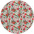 8' Beige Red Black Pink And Brown Round Floral Washable Indoor Outdoor Area Rug