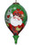Plaid Santa with Cardinals Hand Painted Mouth Blown Glass Ornament
