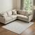 8' X 10' Ivory And Beige Floral Washable Area Rug With UV Protection