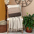 Homeroots Home Decor Beige and Taupe Woven Handloom Throw Blanket with Tassels