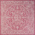 5' Fuchsia And Light Gray Square Medallion Indoor Outdoor Area Rug
