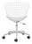 Chrome Wire Grid White Cushion Desk Chair