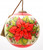 Poinsettia Flower Hand Painted Mouth Blown Glass Ornament - 606114636861