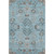 5' X 8' Sky Blue Beige And Gray Floral Washable Area Rug With UV Protection