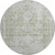 8' X 8' Artichoke Green And Ivory Oriental Washable Round Rug With UV Protection