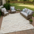 5' X 8' Linen And Wheat Abstract Washable Indoor Outdoor Area Rug