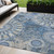 5' X 8' Blue Ivory And Beige Paisley Washable Indoor Outdoor Area Rug
