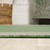 8' Green And Cream Indoor Outdoor Runner Rug
