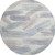 8' Ivory Blue And Taupe Striped Washable Round Rug With UV Protection